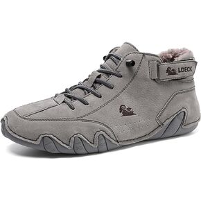Men Outdoor Work Snow Boots Cold Weather Casual Shoes Leather Lace up Boat Plush Rubber Sports