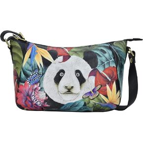 Anuschka Women’s Genuine Leather Shoulder Hobo - Hand Painted Exterior