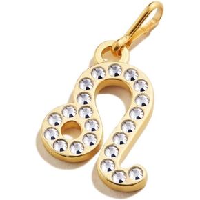 Alex and Ani Zodiac Leo Pavé Crystal Charm Chain Station, Leo, 14kt Gold Plated Over Sterling Silver, Clear Crystals, Charm Size 0.44 in Width by 0.66 in Height