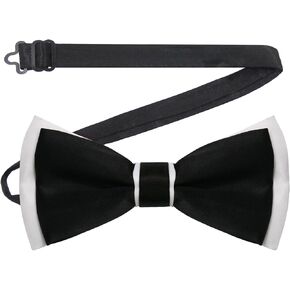 Luckyvestir Mens Bow Tie, Solid Bow Ties for Men, Pre-tied Black Bowties Men for Tuxedo Business Daily in Kuwait