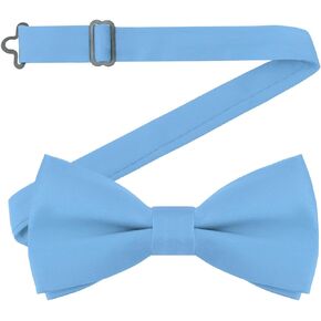 Men's Bow Ties, Pre-Tied Adjustable Bowties Solid Color Black Bowtie for Men