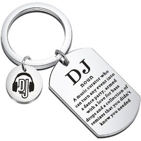 FAADBUK DJ Keychain Disc Jockey Gift DJ Lover Gift Disco Gift DJ Appreciation Gift