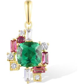 Santuzza 925 Sterling Silver Cluster Gemstone Pendant for Women