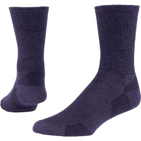 Maggie's Organic Dark Urban Hiker Crew Wool Socks - Moisture Wicking - for Light Workout, Running and Walking