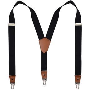 DEOBOX Suspenders for Men Heavy Duty Snap Hooks with 1.4 Inch Elastic Straps Y-Back Adjustable