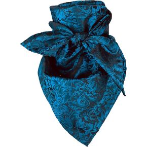 Jacquard Baroque 34" Western Cowboy Wild Rag Buckaroo Scarf 100% Silk