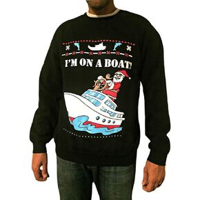 Funny Christmas Sweater - I'm on a Boat - Ugly Christmas Sweatshirt - Unisex Style - Mens and Womens