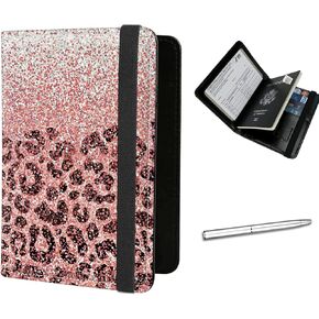 Autumn Mushroom Passport Holder with Vaccine Card Slot, PU Leather Passport Case Cover and Vaccine Card Holder Combo, Travel Accessories RFID Blocking Passport Wallet Plus a Pen