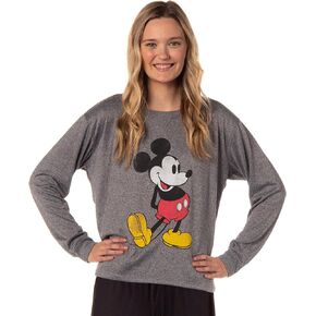 Disney Womens' Mickey Mouse Long Sleeve Pajama Top Sleepwear Shirt