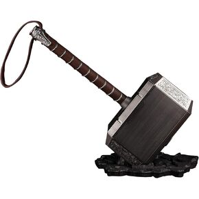 damdos Halloween Costume Cosplay Hammers,18" Thorss Hammer Role Play Thunder Hammers+ Stand Base, ABS Plastics Birthdays Gifts