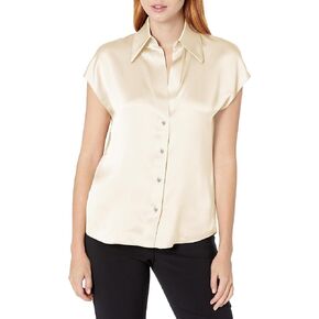 Vince Women's Cap SLV Ruched BK Blouse