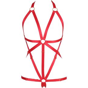 Women's Full Harness Body Bra Garter Full cage Set Chest Strap Punk Gothic Belt Festival Rave Plus Size Halloween Rave