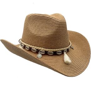 Western Straw Cowboy Hat for Women Beach Sun Hat for Men Wide Brim Fedora Hat Cowgirl Hats Summer Panama Hat
