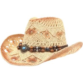 Straw Cowboy Hat for Women and Men Western Cowboy Cowgirl Fashion Brim Sun Protection Hat