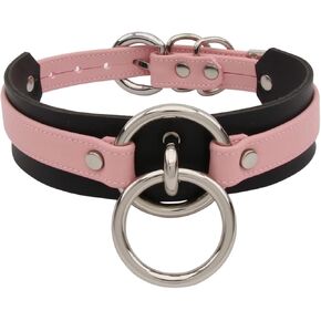 Lookook Fashion O-Ring Faux Leather Choker Necklaces Collar For Womens