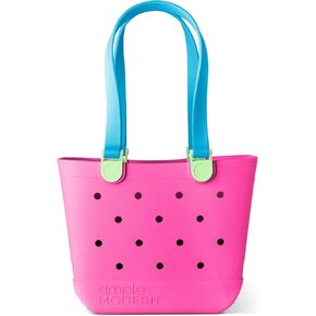 Simple Modern Beach Bag Rubber Tote | Waterproof Medium Tote Bag with Zipper Pocket for Beach, Pool Boat, Groceries, Sports | Getaway Bag Collection | 80s Mix