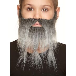 Mustaches Fake Beard, Self Adhesive, Novelty, Small, Braided Sea Captain False Facial Hair, Costume Accessory for Kids, Black Color