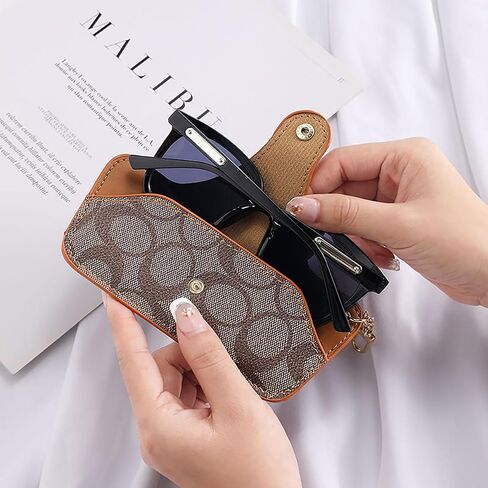 Soft Leather Sunglasses Bag,Travel Sunglass Holder Eyeglass Case Portable Slim Sunglasses Pouch in Saudi Arabia