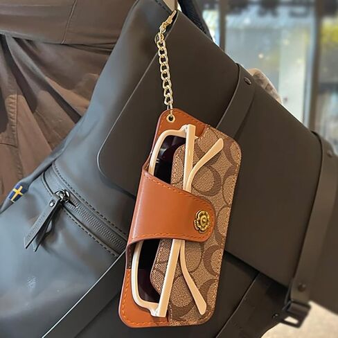 Soft Leather Sunglasses Bag,Travel Sunglass Holder Eyeglass Case Portable Slim Sunglasses Pouch in Saudi Arabia