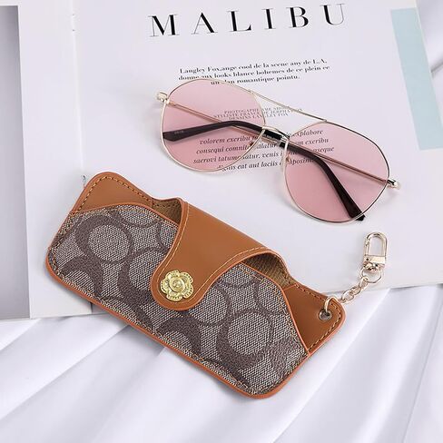 Soft Leather Sunglasses Bag,Travel Sunglass Holder Eyeglass Case Portable Slim Sunglasses Pouch in Saudi Arabia