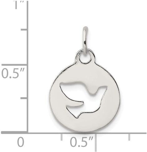 Solid 925 Sterling Silver Circle Dove Charm in Saudi Arabia
