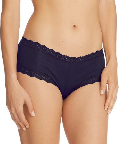hanky panky Women's Rolled Organic Cotton Boyshort with Lace in Saudi Arabia