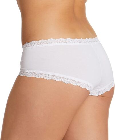 hanky panky Women's Rolled Organic Cotton Boyshort with Lace in Saudi Arabia