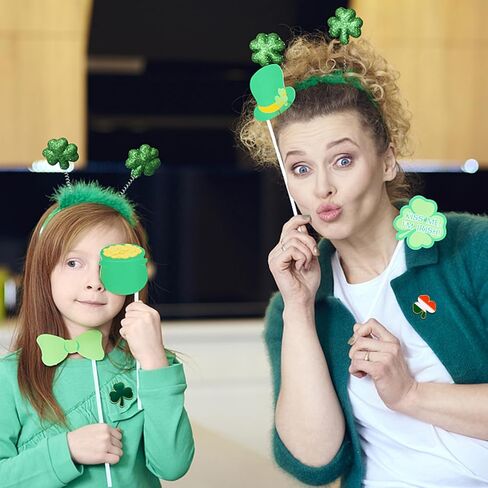 50 Set St.Patrick's Day Lapel Pins Brooches for Women Men Ireland Lapel pins Bulk Good Luck Three Leaf Pins with Blessing Cards and Organza Bags for Patrick Day Celebrating Irish Festivals in Kuwait