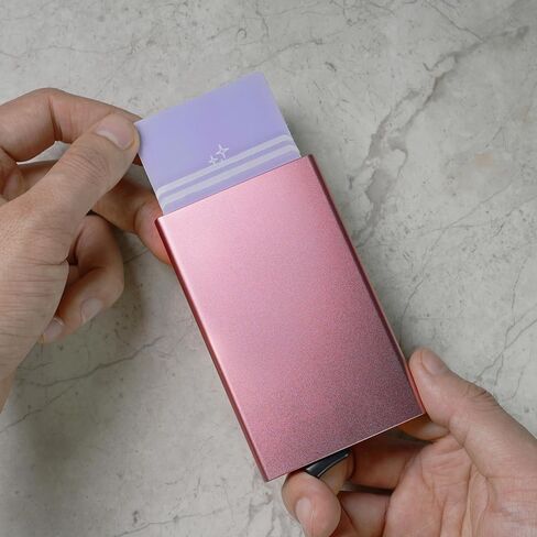 Metal Case Pop Up Wallets For Men and Women, Slim Minimalist RFID Blocking Credit Card Holder in Saudi Arabia