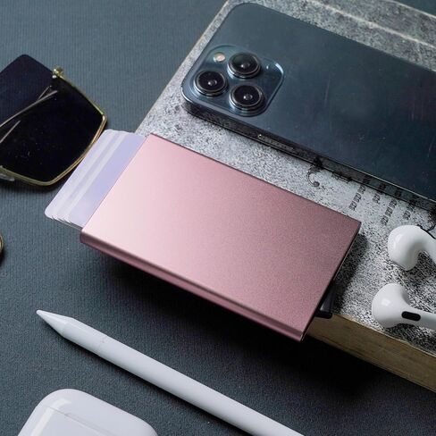 Metal Case Pop Up Wallets For Men and Women, Slim Minimalist RFID Blocking Credit Card Holder in Saudi Arabia