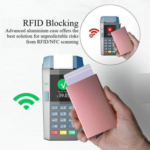 Metal Case Pop Up Wallets For Men and Women, Slim Minimalist RFID Blocking Credit Card Holder in Saudi Arabia