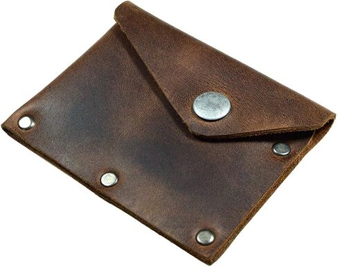 Hide & Drink, Leather Riveted Card Holder W/Snap, Cash Wallet, Travel Case Organizer, Accessories, Handmade Includes 101 Year Warranty :: Bourbon Brown in Saudi Arabia
