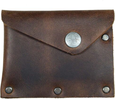 Hide & Drink, Leather Riveted Card Holder W/Snap, Cash Wallet, Travel Case Organizer, Accessories, Handmade Includes 101 Year Warranty :: Bourbon Brown in Saudi Arabia