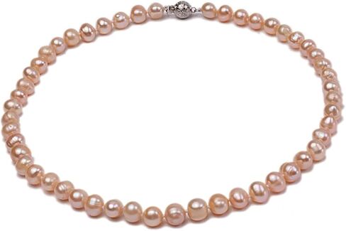 JYX 7-8 مم قلادة لؤلؤ مستزرع أبيض / وردي مائي 7-8 مم in Kuwait