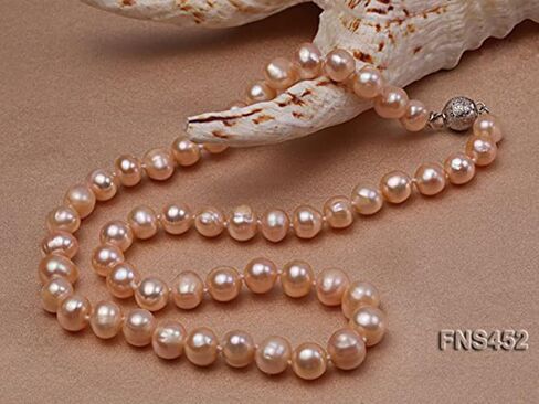 JYX 7-8 مم قلادة لؤلؤ مستزرع أبيض / وردي مائي 7-8 مم in Kuwait