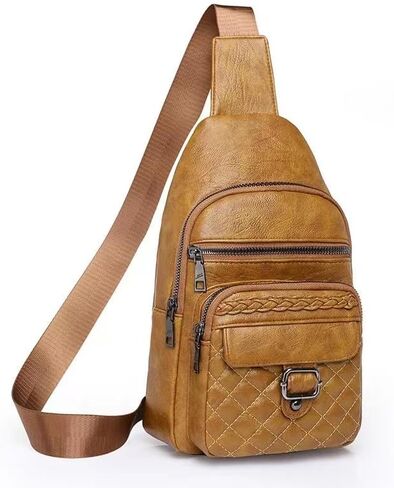 Winshall Crossbody Sling Bags for Women Cross Body Fanny Pack Purse with Detachable Strap, Chest bag, or Shoulder Bag Keeping Your Outfit Look Chic and Well-matched,Detachable and Adjustable (Brown) in Saudi Arabia