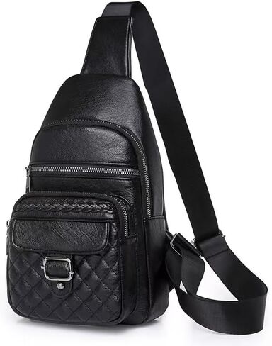 حقائب Winshall Crossbody Sling للنساء محفظة كروس بودي فاني مع حزام قابل للفصل، حقيبة صدر، أو حقيبة كتف تحافظ على ملابسك تبدو أنيقة ومتطابقة بشكل جيد، قابلة للفصل والتعديل (بني) in Kuwait
