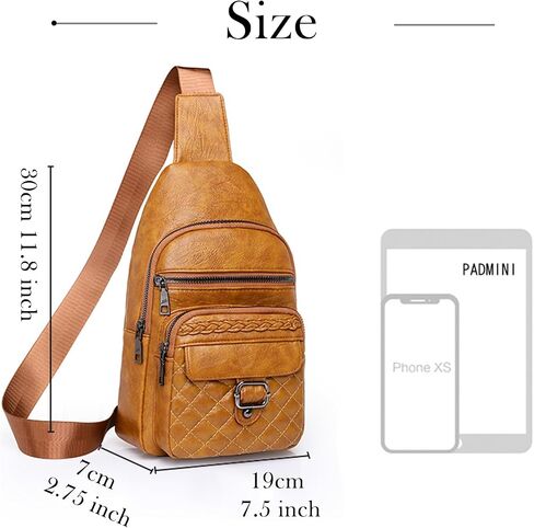 Winshall Crossbody Sling Bags for Women Cross Body Fanny Pack Purse with Detachable Strap, Chest bag, or Shoulder Bag Keeping Your Outfit Look Chic and Well-matched,Detachable and Adjustable (Brown) in Saudi Arabia