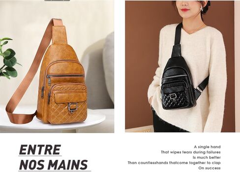 حقائب Winshall Crossbody Sling للنساء محفظة كروس بودي فاني مع حزام قابل للفصل، حقيبة صدر، أو حقيبة كتف تحافظ على ملابسك تبدو أنيقة ومتطابقة بشكل جيد، قابلة للفصل والتعديل (بني) in Kuwait