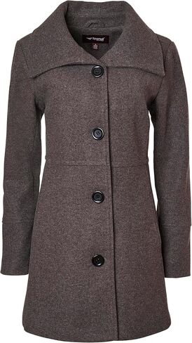 Sportoli Womens Mid-Length Single Breasted Wool Look Dress Coat with Pockets in Saudi Arabia