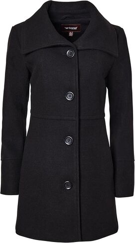 Sportoli Womens Mid-Length Single Breasted Wool Look Dress Coat with Pockets in Saudi Arabia