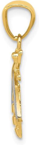Solid 14k Yellow Gold Two Toned Bee Pendant Charm - 20mm x 15mm in Saudi Arabia