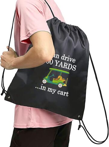 I Can Drive 300 Yards Golf Drawstring Backpack, Golf Gifts for Women Men, Funny Drawstring Backpack for Golf Lover, Unisex Drawstring Backpack Bag for Gym Shopping Sport Yoga Dance Rehearsa in Kuwait