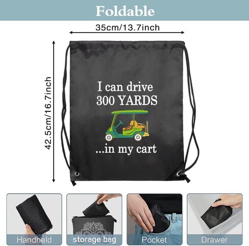I Can Drive 300 Yards Golf Drawstring Backpack, Golf Gifts for Women Men, Funny Drawstring Backpack for Golf Lover, Unisex Drawstring Backpack Bag for Gym Shopping Sport Yoga Dance Rehearsa in Kuwait