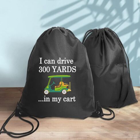 I Can Drive 300 Yards Golf Drawstring Backpack, Golf Gifts for Women Men, Funny Drawstring Backpack for Golf Lover, Unisex Drawstring Backpack Bag for Gym Shopping Sport Yoga Dance Rehearsa in Kuwait