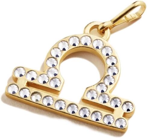 محطة سلسلة Alex and Ani Zodiac Libra Pavé Crystal Charm Chain، برج الميزان، مطلية بالذهب عيار 14 قيراطًا فوق الفضة الاسترليني، كريستالات شفافة، مقاس سحر 0.53 بوصة عرض × 0.55 بوصة ارتفاع in Saudi Arabia