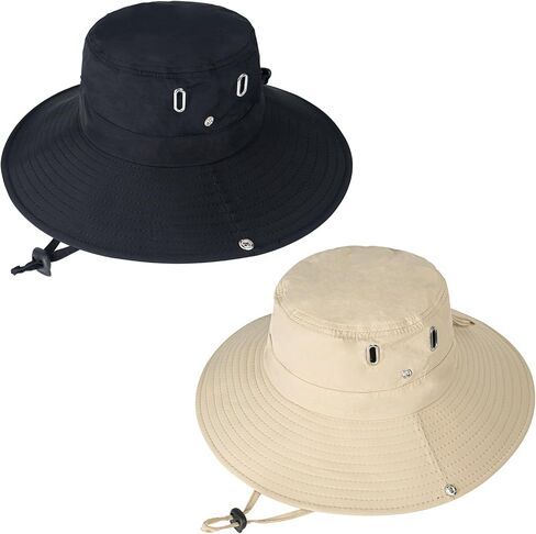 Rosoz Sun Hats for Men Women Wide Brim Boonie Hat UPF 50+ Bucket Hats Hiking Fishing Outdoor Summer Safari UV Protection Hat in Saudi Arabia