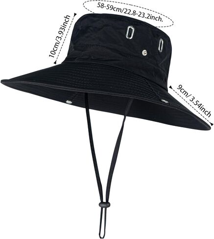 Rosoz Sun Hats for Men Women Wide Brim Boonie Hat UPF 50+ Bucket Hats Hiking Fishing Outdoor Summer Safari UV Protection Hat in Saudi Arabia