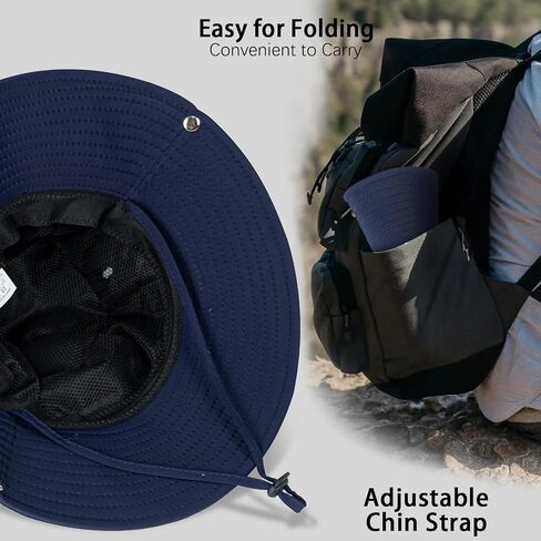 Rosoz Sun Hats for Men Women Wide Brim Boonie Hat UPF 50+ Bucket Hats Hiking Fishing Outdoor Summer Safari UV Protection Hat in Saudi Arabia