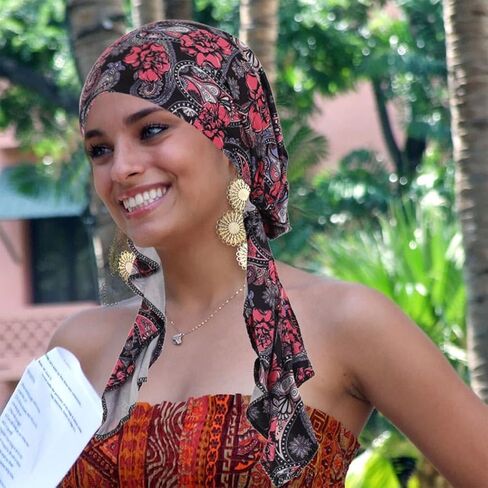 أغطية رأس بوهو مربوطة مسبقًا، وشاح رأس مطبوع باللون الأصفر، بيزلي قابل للتمدد، أغطية رأس رياضية لليوجا، قبعات صغيرة للنساء (عبوة من قطعتين) in Kuwait